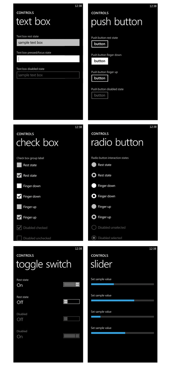 windows phone. Windows Phone: Input Controls